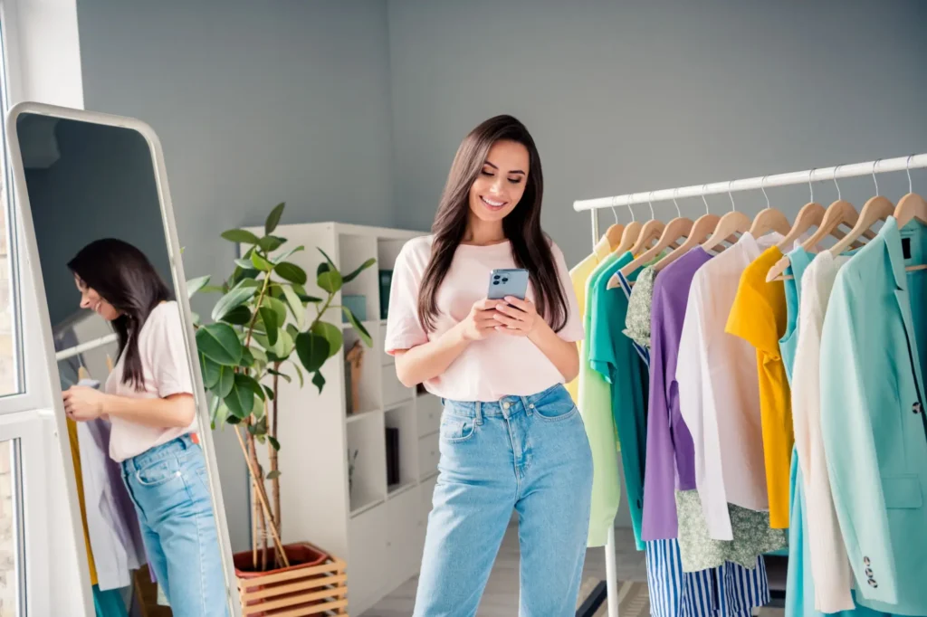 to - Techsvět Žena s mobilem u oblečení