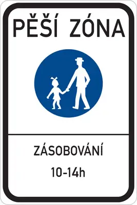značka pěší zóna