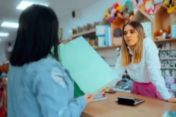 žena reklamuje zboží