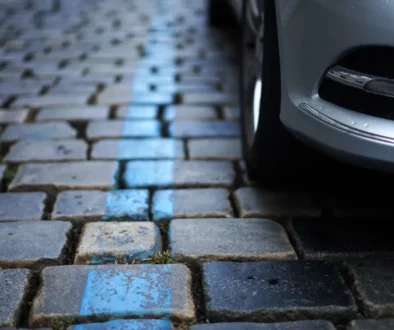 Auto parkující na modré zóně