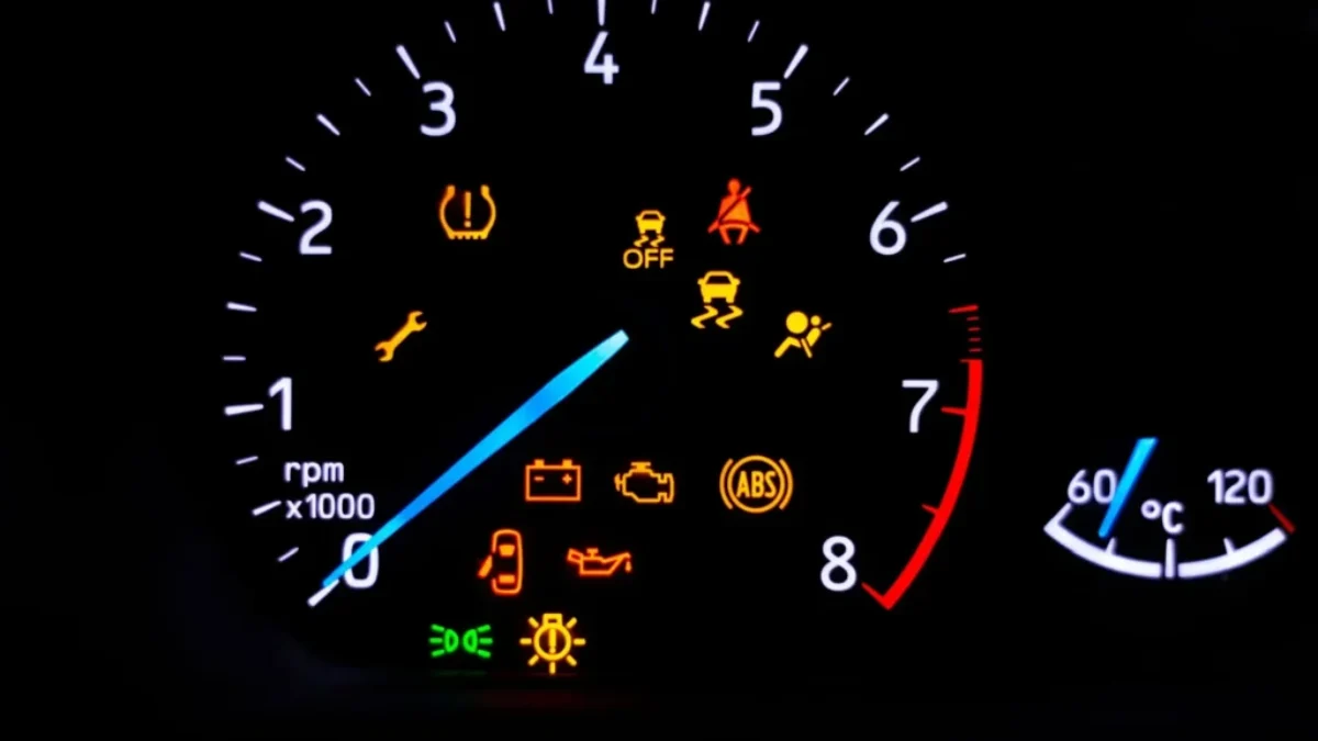 kontrolky na přístrojové desce v autě