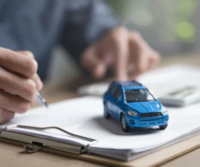 Podpis smlouvy s modýlkem auta