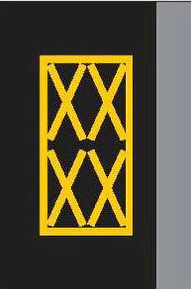 Značka namalovaná na silnici. Jde o žlutou zkříženou čáru.