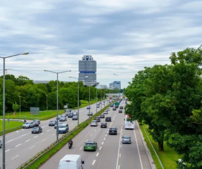 Auta na víceproudé silnici