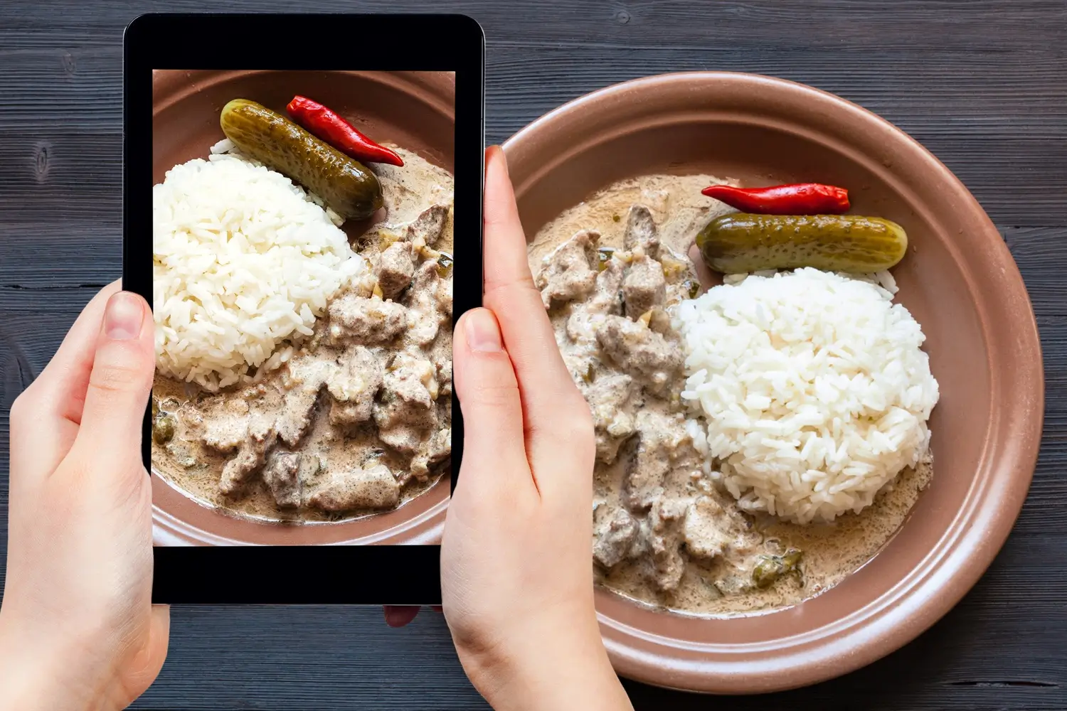 fotografování jídla mobilem