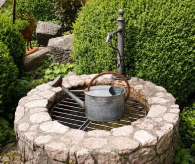 Studna s pumpou na zahradě