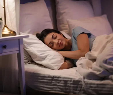 Žena usíná v posteli