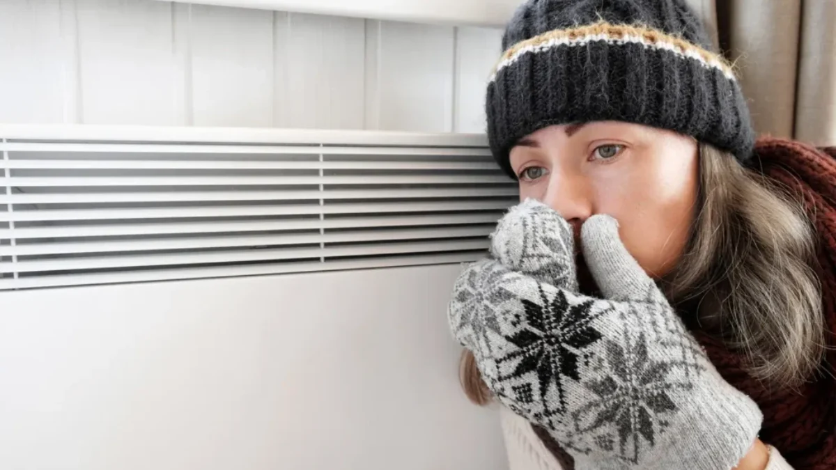 žena, topení, zima