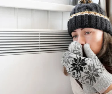 žena, topení, zima