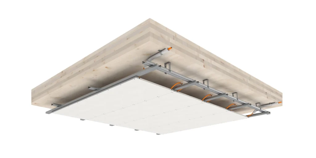 Přítomnost stropního vytápění na první pohled nemáte šanci poznat.