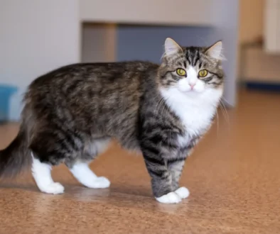 kočka na korkové podlaze