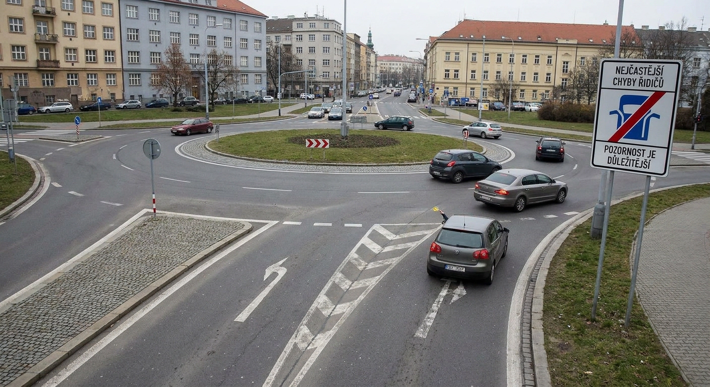 Pozor na kruhovém objezdu: myslet si, že máte vždy přednost, je nebezpečný omyl